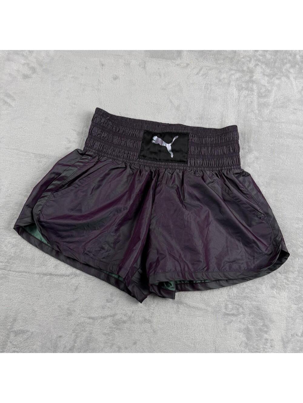 Puma Women Explosive Iridescent Boxing Shorts Size M High Waisted Festival Y2K